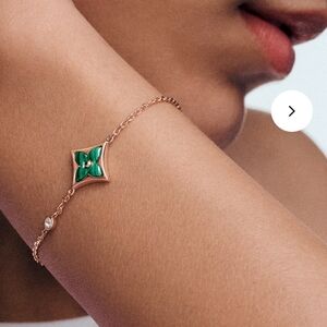 Louis Vuitton Gold Bracelet with Teal Detail